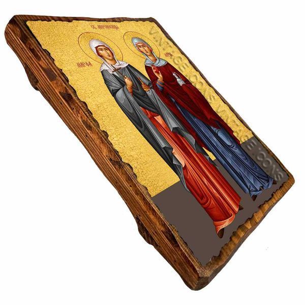 Марфа Вифанская и Мария Магдалина, мироносицы, икона на дереве 130х170 мм (П-2527-1) П-2527 фото