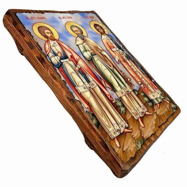Гурий, Самон и Авив Эдесские, мученики, икона на дереве 130х170 мм (Н-4289-1) Н-4289 фото
