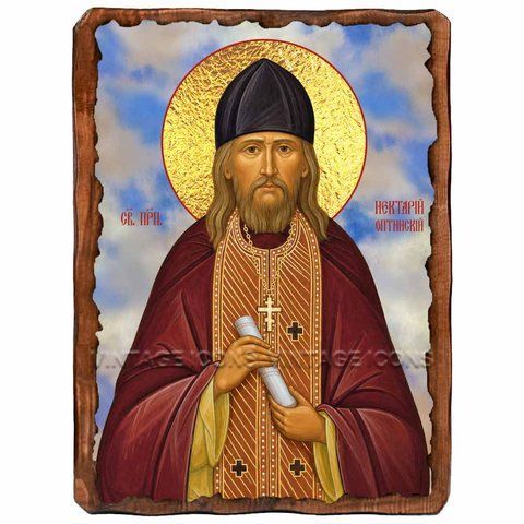 Нектарий Оптинский, преподобный, икона на дереве 130х170 мм (Н-4514-1) Н-4514 фото