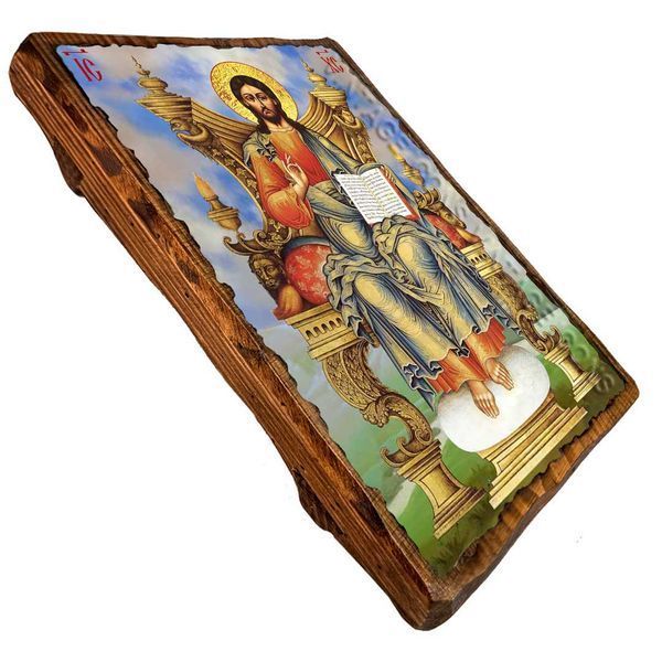 Ікона Спаситель, Ісус Христос на престолі ,ікона на дереві 130х170 мм (1813-1) 1813 фото