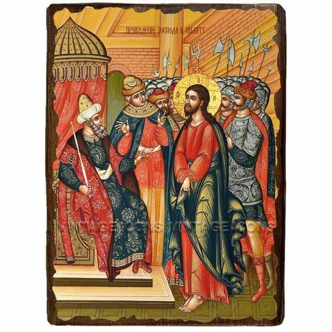 Ікона Приведення Господа до Пилата ,ікона на дереві 130х170 мм (3603-1) 3603 фото
