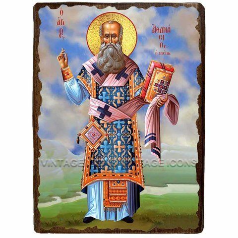 Ікона Афанасій Великий архієпископ Олександрійський ,ікона на дереві 130х170 мм (4180-1) 4180 фото