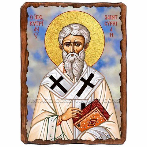 Киприан Карфагенский, священномученик, икона на дереве 130х170 мм (Н-4366-1) Н-4366 фото