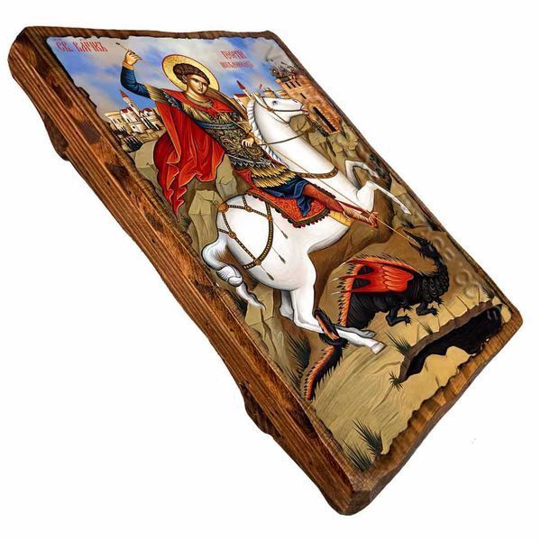 Георгій Побідоносець (Юрій Переможець), великомученик, ікона на дереві 130х170 мм (Н-1003-1) Н-1003 фото