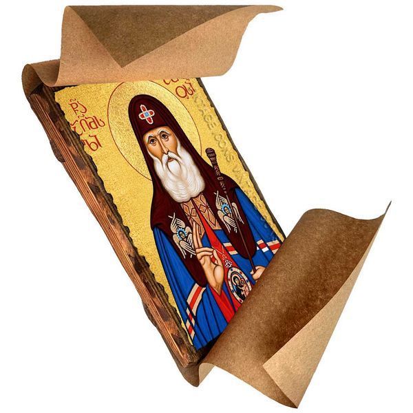 Амвросий Хелая, Католикос-Патриарх всея Грузии, исповедник, икона на дереве 130х170 мм (П-4022-1) П-4022 фото
