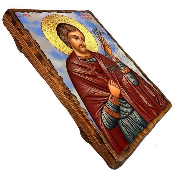 Ікона Севастіан Медіоланський мученик ,ікона на дереві 130х170 мм (4056-1) 4056 фото