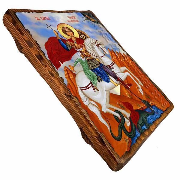 Георгій Побідоносець (Юрій Переможець), великомученик, ікона на дереві 130х170 мм (Н-2024-1) Н-2024 фото