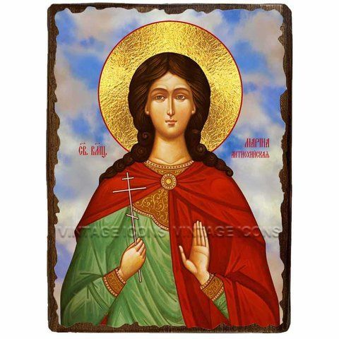 Ікона Марина Свята Великомучениця ,ікона на дереві 130х170 мм (1057-1) 1057 фото