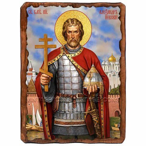 Александр Невский, благоверный князь, икона на дереве 130х170 мм (Н-4317-1) Н-4317 фото