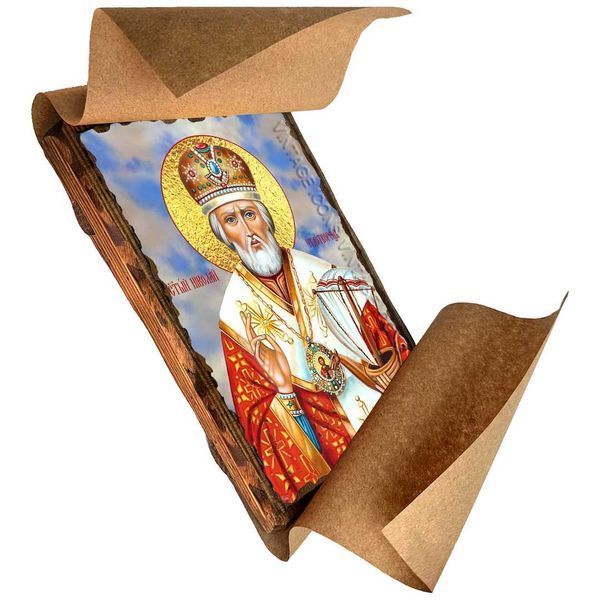 Ікона Микола Чудотворець із кораблем ,ікона на дереві 130х170 мм (3857-1) 3857 фото