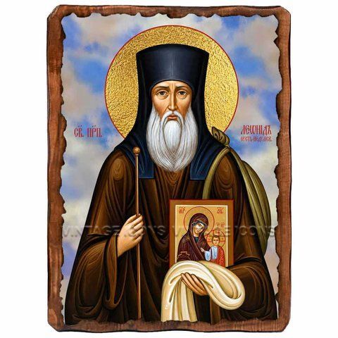 Леонид Устьнедумский, преподобный, икона на дереве 130х170 мм (Н-4045-1) Н-4045 фото