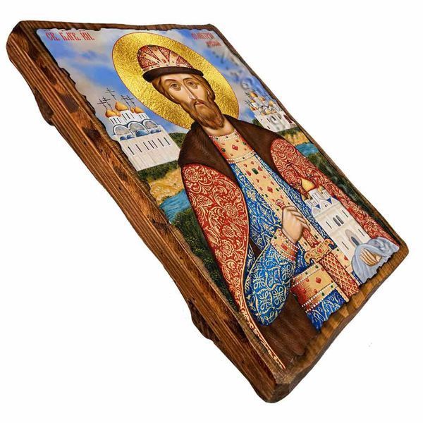 Димитрій (Дмитрій) Донський, благовірний князь, ікона на дереві 130х170 мм (Н-2467-1) Н-2467 фото