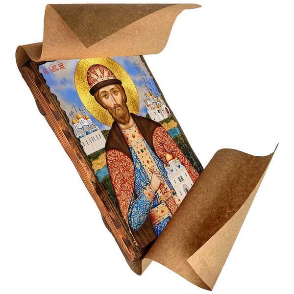 Димитрій (Дмитрій) Донський, благовірний князь, ікона на дереві 130х170 мм (Н-2467-1) Н-2467 фото