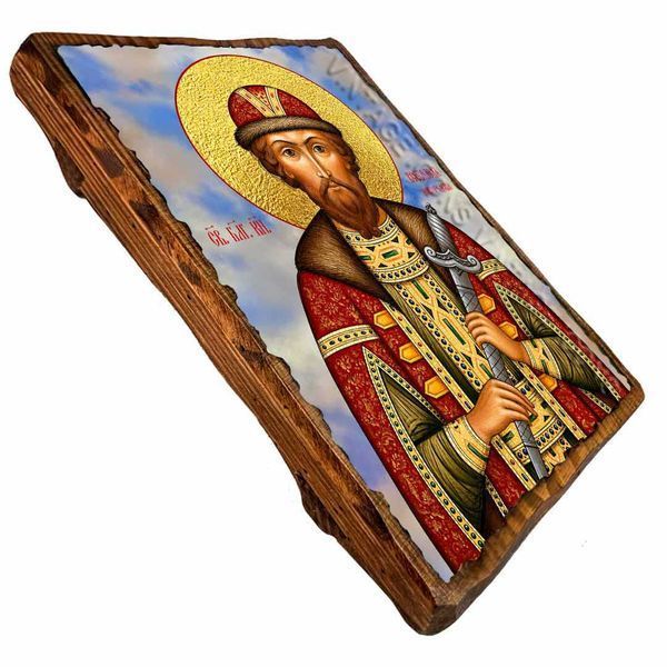 Всеволод Новгородський, Псковський, благовірний князь, ікона на дереві 130х170 мм (Н-2454-1) Н-2454 фото