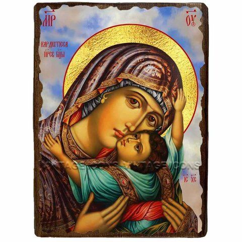 Кардіотісса (Серцева) Ікона Пресвятої Богородиці ,ікона на дереві 130х170 мм (1100-1) 1100 фото
