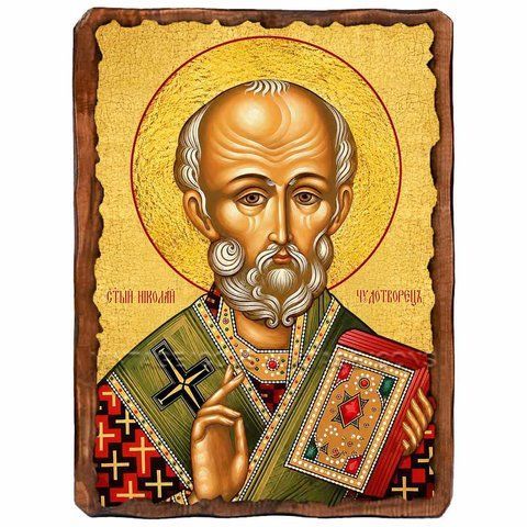 Николай Чудотворец Мирликийский, святитель, икона на дереве 130х170 мм (П-1837-1) П-1837 фото
