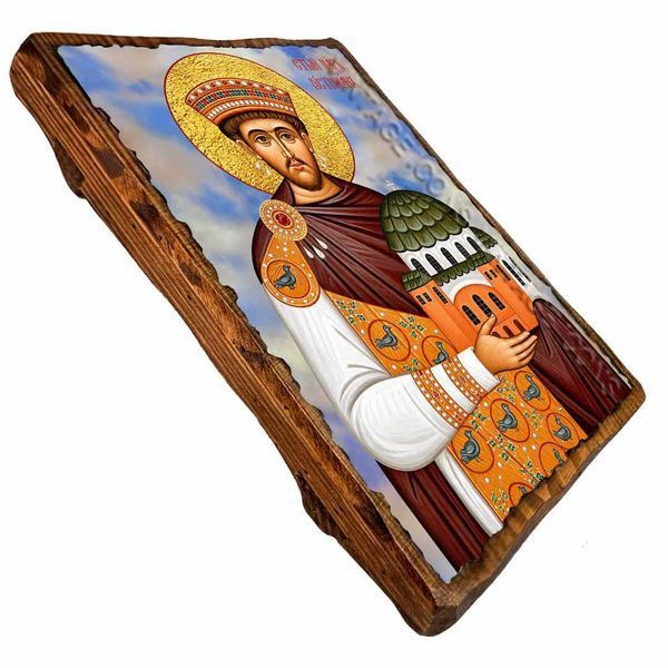 Иустиниан Великий, благоверный царь, икона на дереве 130х170 мм (Н-3872-1) 3872 фото
