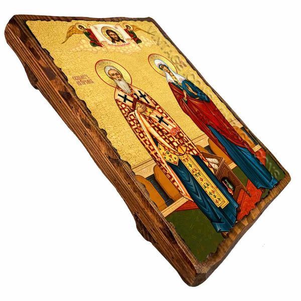 Кипріан і Юстина, Антіохійські великомученики, ікона на дереві 130х170 мм (П-1162-1) П-1162 фото