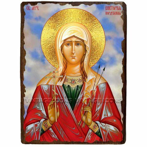 Ікона Вікторія (Ніка) Свята Мучениця Коринфська ,ікона на дереві 130х170 мм (1048-1) 1048 фото