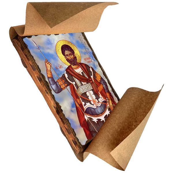 Икона Евстафий Плакида, Римский, Великомученик Полководец ,икона на дереве 130х170 мм (2469-1) 2469 фото
