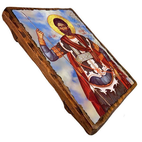 Икона Евстафий Плакида, Римский, Великомученик Полководец ,икона на дереве 130х170 мм (2469-1) 2469 фото