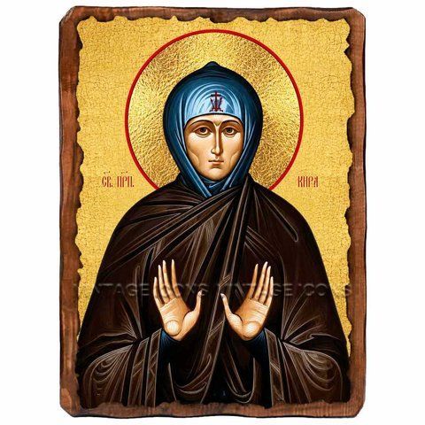 Кира Берийская, преподобная, икона на дереве 130х170 мм (П-1163-1) П-1163 фото