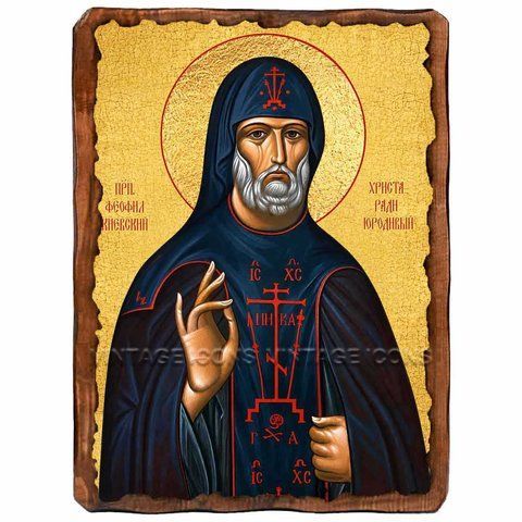 Феофіл Київський, преподобний, Христа ради юродивий, ікона на дереві 130х170 мм (П-4353-1) П-4353 фото