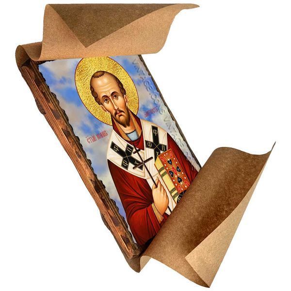Іоанн Златоуст, Архієпископ Константинопольський, святитель, ікона на дереві 130х170 мм (Н-2471-1) Н-2471 фото