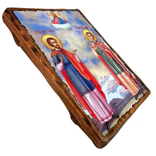 Ікона Флор та Лавр ,ікона на дереві 130х170 мм (3987-1) 3987 фото