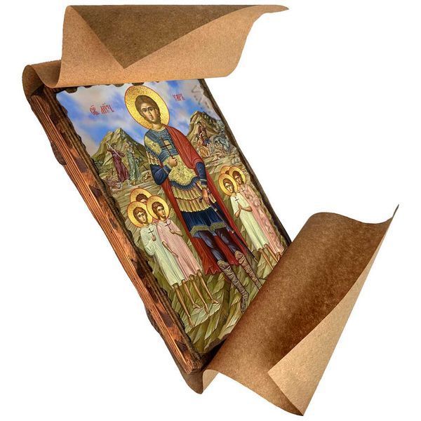 Ікона Уар Єгипетський мученик ,ікона на дереві 130х170 мм (4112-1) 4112 фото