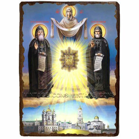 Ікона Амфілохій та Іов Почаєвські ,ікона на дереві 130х170 мм (4150-1) 4150 фото