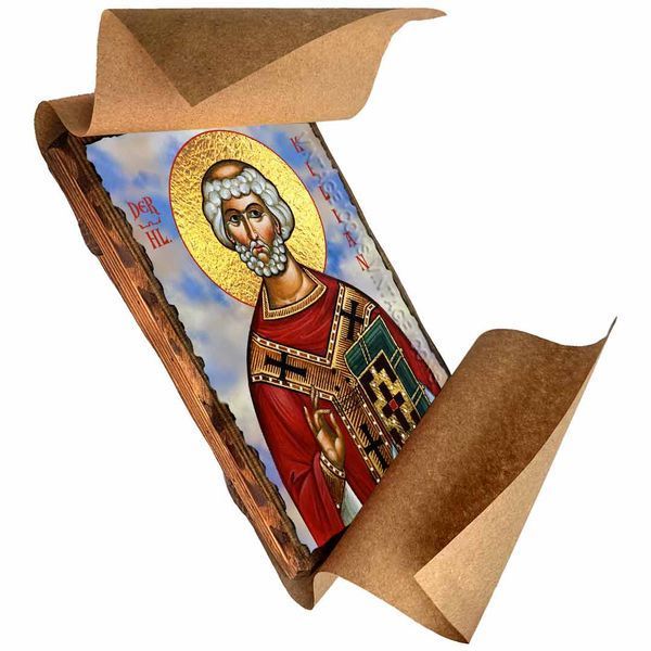 Кіліан Вюрцбурзький, священномученик, ікона на дереві 130х170 мм (Н-4487-1) Н-4487 фото