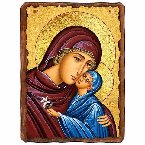 Анна, мать Пресвятой Богородицы, праведная, икона на дереве 130х170 мм (П-4394-1) П-4394 фото