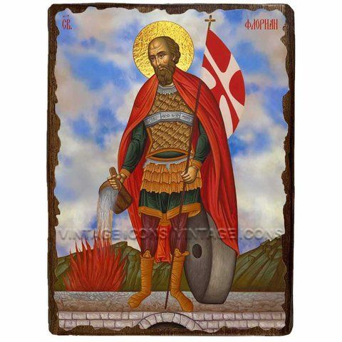 Ікона Флоріан Лорхський мученик ,ікона на дереві 130х170 мм (3638-1) 3638 фото