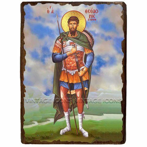 Ікона Феодор Тирон великомученик ,ікона на дереві 130х170 мм (4014-1) 4014 фото