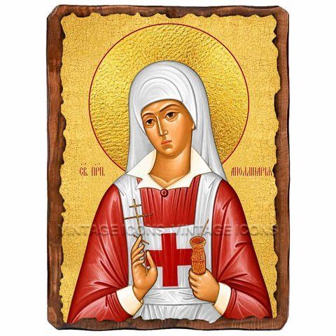 Аполлинария Египетская, преподобная, икона на дереве 130х170 мм (П-1154-1) П-1154 фото