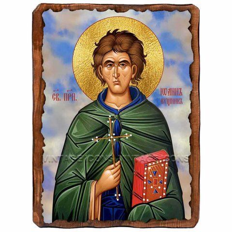 Иоанн Кущник, преподобный, икона на дереве 130х170 мм (Н-3688-1) Н-3688 фото