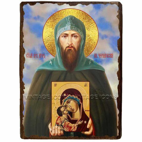 Ікона Ігор князь Чернігівський ,ікона на дереві 130х170 мм (3512-1) 3512 фото