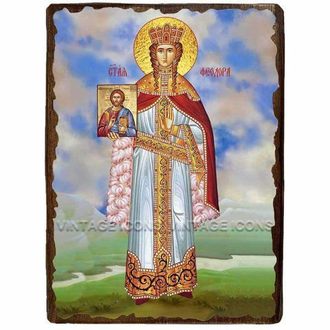 Ікона Феодора Грецька Цариця Свята ,ікона на дереві 130х170 мм (2524-1) 2524 фото