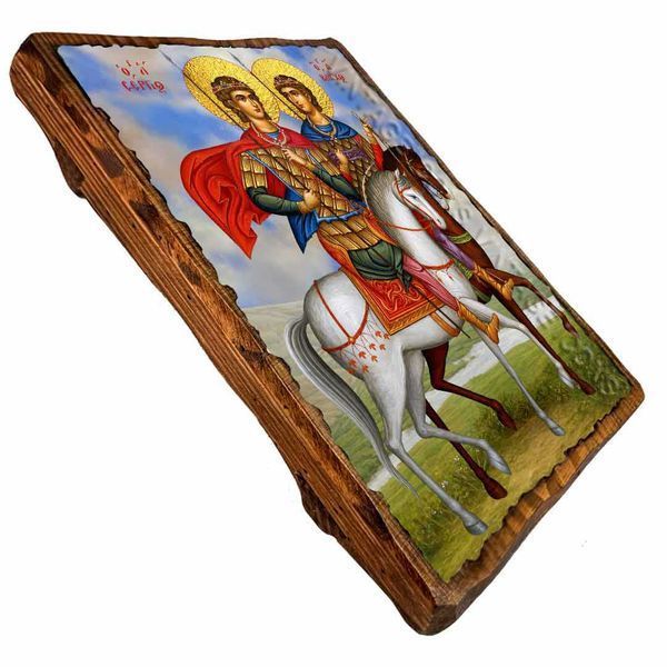Сергій і Вакх, мученики, ікона на дереві 130х170 мм (Н-3789-1) Н-3789 фото