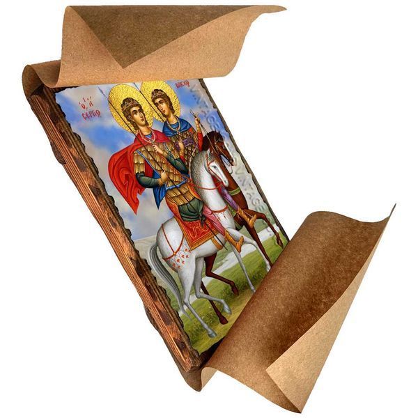 Сергій і Вакх, мученики, ікона на дереві 130х170 мм (Н-3789-1) Н-3789 фото