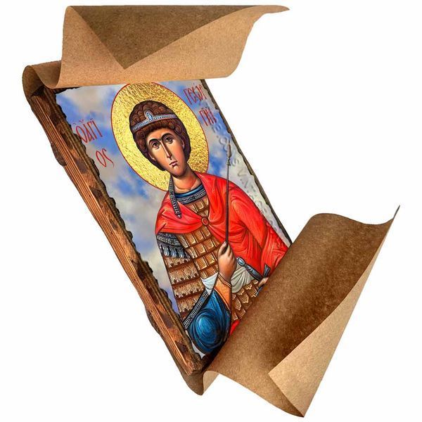 Георгій Побідоносець (Юрій Переможець), великомученик, ікона на дереві 130х170 мм (Н-4463-1) Н-4463 фото