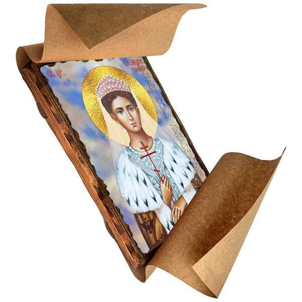 Ікона Олександра Романова цариця ,ікона на дереві 130х170 мм (3765-1) 3765 фото